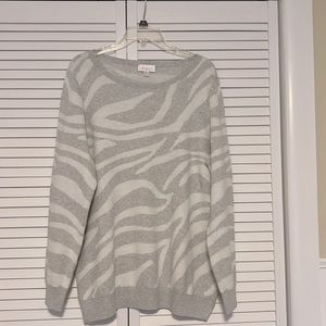 Sweater new. Never worn. Gray and white